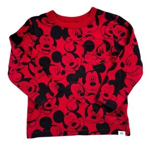GAP Disney Mickey Mouse Long Sleeve Shirt Size Red and Black Character tee 3T